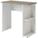 Vicco Schreibtisch, Wei&szlig;, Eiche Artisan, Holzwerkstoff, 2 F&auml;cher, Rechteckig,