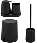 eluno Bad-Accessoires-Set, Schwarz, Kunststoff, 22.5x25.5x25 cm, Badaccessoires
