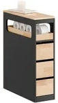 SoBuy Nischenregal, Schwarz, Holzwerkstoff, Holz, 23x82x65 cm, Badezimmer,