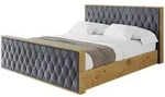 Altdecor Polsterbett, Dunkelgrau, Textil, H3 + H4, 200x200 cm, Schlafzimmer,...