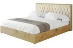 Altdecor Polsterbett, Ecru, Textil, H3 + H4, 180x200 cm, Schlafzimmer, Betten,