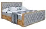 Altdecor Boxbett, Grau, Holzwerkstoff, H4, H&ouml;he ca. 20 cm, 200x200 cm,...