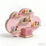 Relaxdays Wandregal, Rosa, Holzwerkstoff, Holz, 61x40x17 cm, Kinderzimmer &