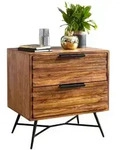 Kadima Design Nachttisch, Braun, Metall, Echtholz, 1 Schubladen,
