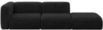 Altdecor Sofa, Schwarz, Kunststoff, 3-Sitzer, L-Form, 296x70x89 cm, Wohnzimmer, Sofas