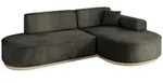 Altdecor Ecksofa, Schwarz, Textil, 3-Sitzer, L-Form, 243x171 cm, Wohnzimmer,...