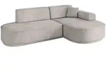 Altdecor Ecksofa, Hellbraun, Kunststoff, 3-Sitzer, L-Form, 243x171 cm,...