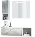 Vladon Badm&ouml;belset, Hellgrau, Holzwerkstoff, 126.5x190x46 cm, Badezimmer,