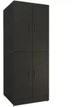 Waschmaschinenschrank, Schwarz, Holzwerkstoff, 70x186x74 cm, Waschk&uuml;che,