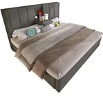 Modfu Polsterbett, Grau, Textil, 160x200 cm, Schlafzimmer, Betten, Polsterbetten