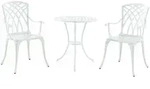 casa.pro Bistro-Set, Wei&szlig;, Metall, 2-Sitzer, Balkonm&ouml;bel, Balkonm&ouml;bel-Set