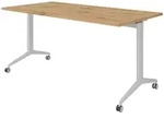b&uuml;m&ouml; Seminartisch, Wildeiche, Silber, Holzwerkstoff, Nachbildung,Eiche, Rechteckig,