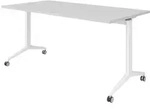 b&uuml;m&ouml; Seminartisch, Grau, Wei&szlig;, Holzwerkstoff, Nachbildung, Rechteckig, 160x75x80