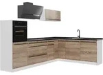 Vicco Eckk&uuml;che, Sonoma Eiche, Wei&szlig;, Holzwerkstoff, Formgebogen, 287x206.8x60...