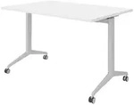 b&uuml;m&ouml; Seminartisch, Wei&szlig;, Silber, Holzwerkstoff, Nachbildung, Rechteckig, 120x75x80
