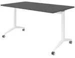 b&uuml;m&ouml; Seminartisch, Graphit, Wei&szlig;, Holzwerkstoff, Nachbildung, Rechteckig,