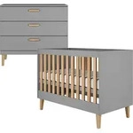 Petits-meubles Babyzimmer, Grau, Holzwerkstoff, 66x90x124 cm, Babym&ouml;bel,