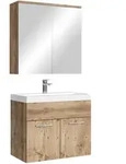 Badplaats Badm&ouml;bel-Set, Eiche, Kastanien, Holz, Rechteckig, 60x53x35 cm,...