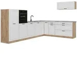 Vicco Eckk&uuml;che, Wei&szlig;, Honigeiche, Holzwerkstoff, Rechteckig, 327x143x60 cm,