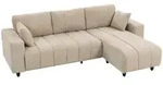 Homcom Ecksofa, Beige, Kunststoff, 3-Sitzer, 242x156 cm, Wohnzimmer, Sofas & Couches,