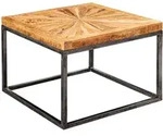 Kadima Design Couchtisch, Braun, Metall, Echtholz,Mangoholz, Quadratisch,Quadratisch,
