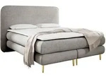 Mirjan24 Boxbett, Grau, Metall, H&ouml;he ca. 19 cm, Rechteckig, 180x200 cm,