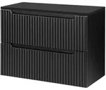 [en.casa] Waschtischunterschrank, Schwarz, Holzwerkstoff, Metall, 2 Schubladen,