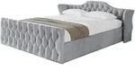Altdecor Polsterbett, Hellgrau, Textil, 180x200 cm, Schlafzimmer, Betten,