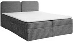 Beautysofa Kontinentalbett, Dunkelgrau, Textil, H3, H&ouml;he ca. 16 cm, 180x200 cm,