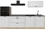 Vicco K&uuml;chenzeile, Wei&szlig;, Eiche, Holzwerkstoff, Rechteckig, 280x143x46 cm,...