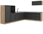 Vicco Eckk&uuml;che, Anthrazit, Honigeiche, Holzwerkstoff, Rechteckig, 327x143x60...