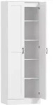 Homcom K&uuml;chenschrank, Wei&szlig;, Holzwerkstoff, Nachbildung, 5 F&auml;cher, 1 Schubladen,