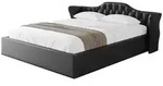 Altdecor Polsterbett, Schwarz Hochglanz, Textil, H3 + H4, 180x200 cm,...