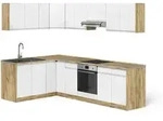 Vicco Eckk&uuml;che, Wei&szlig;, Honigeiche, Holzwerkstoff, Rechteckig, 267x81.6x60 cm,