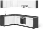 Vicco Eckk&uuml;che, Wei&szlig;, Anthrazit, Holzwerkstoff, Rechteckig, 267x81.6x60 cm,
