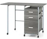Costway Computertisch, Grau, Holzwerkstoff, 105x74x50 cm, Arbeitszimmer,