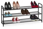 Relaxdays Schuhregal, Schwarz, Metall, Rechteckig, 100x48x25.5 cm, Garderobe,