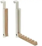 Relaxdays T&uuml;rgarderobe, Beige, Metall, Holz, Lotusholz, 2.5x21x18 cm, Garderobe,