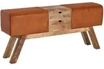 Kadima Design Sitzbank, Braun, Holz, Echtholz,Mangoholz, 2 Schubladen, Rechteckig,