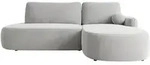 Mirjan24 Ecksofa, Silber, Kunststoff, 5-Sitzer, Ottomane rechts,L-Form, 274x174 cm,