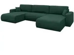 Altdecor Wohnlandschaft, Gr&uuml;n, Kunststoff, 4-Sitzer, U-Form, 377x88x193 cm,