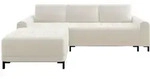 Mirjan24 Ecksofa, Creme, Textil, 5-Sitzer, Ottomane links,L-Form, 258x168 cm,