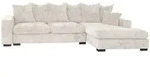 WFL Group Ecksofa, Creme, Textil, 3-Sitzer, rechts montierbar,L-Form, 285x155 cm,