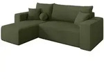 Altdecor Ecksofa, Olivgr&uuml;n, Kunststoff, 3-Sitzer, L-Form, 249x139 cm, Wohnzimmer,