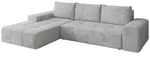 Mirjan24 Eckschlafsofa, Hellgrau, Kunststoff, 5-Sitzer, Ottomane links,L-Form,
