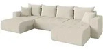 Altdecor Wohnlandschaft, Sand, Kunststoff, 6-Sitzer, U-Form, 378x86x194 cm,