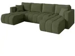 Altdecor Wohnlandschaft, Olivgr&uuml;n, Kunststoff, 6-Sitzer, U-Form, 300x85x146 cm,