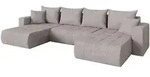 Altdecor Wohnlandschaft, Hellgrau, Kunststoff, 6-Sitzer, U-Form, 378x86x194 cm,