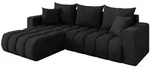 Altdecor Ecksofa, Schwarz, Kunststoff, 5-Sitzer, L-Form, 277x194 cm, Wohnzimmer,