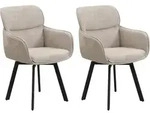 Mid.you Stuhl-Set, Schwarz, Taupe, Metall, Textil, Flachrohr, 61x90x63 cm,